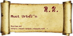 Must Urbán névjegykártya